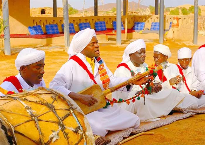 Mesmerizing live Gnawa music performance in Khamlia village