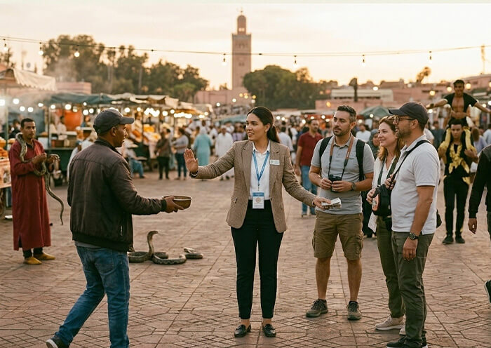 Jemaa el Fnaa Interaction and Polite Tipping Support