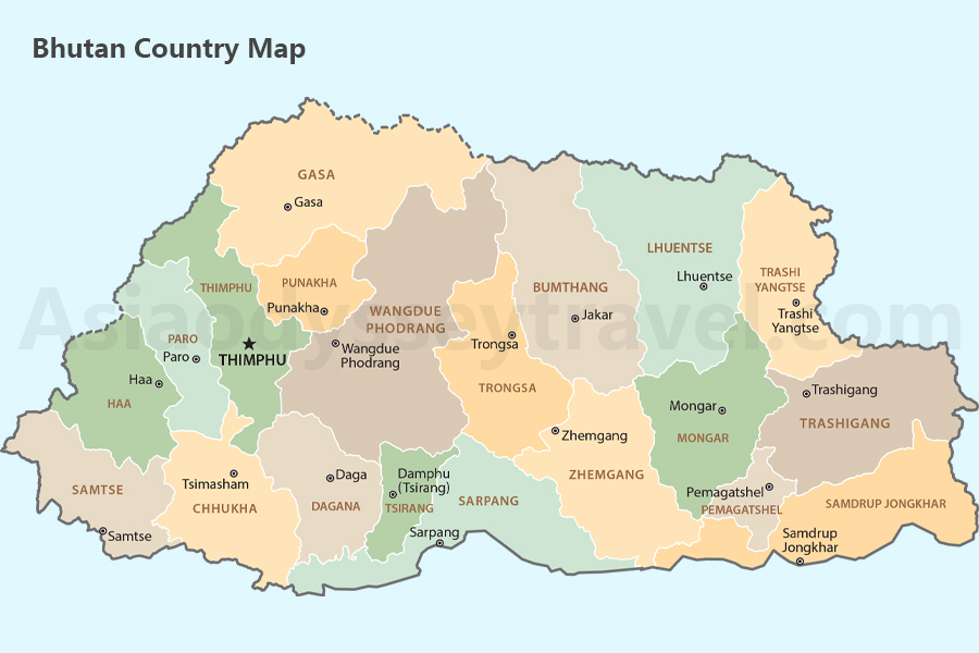 Bhutan Map