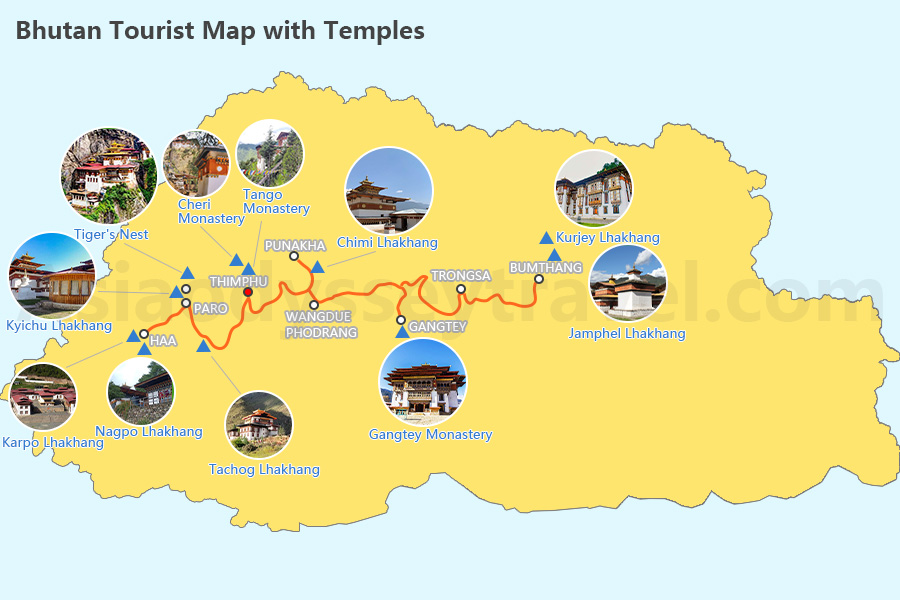 Bhutan Tourist Map