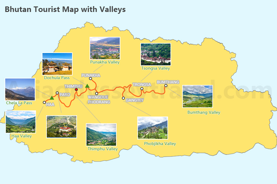 Bhutan Tourist Map