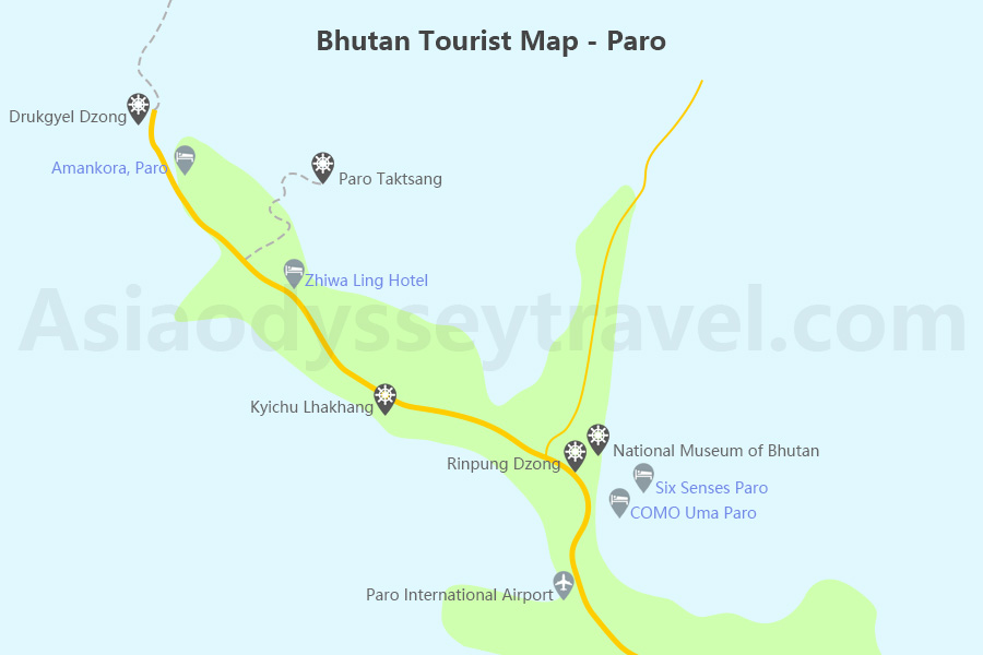 Bhutan Tourist Map