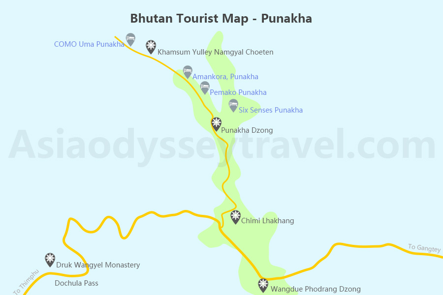 Bhutan Tourist Map