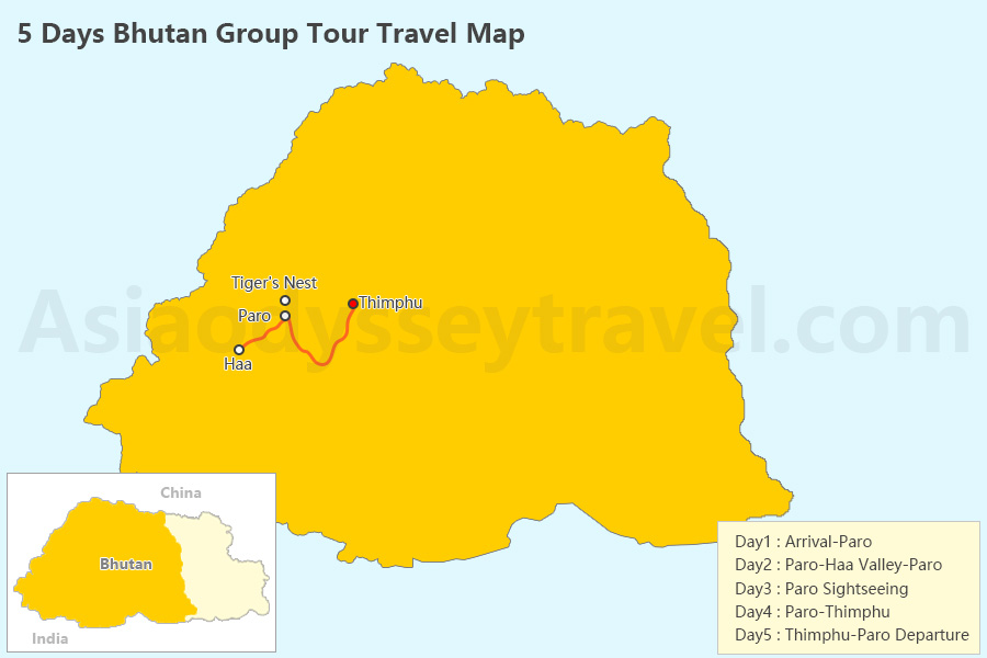 Bhutan Travel Map