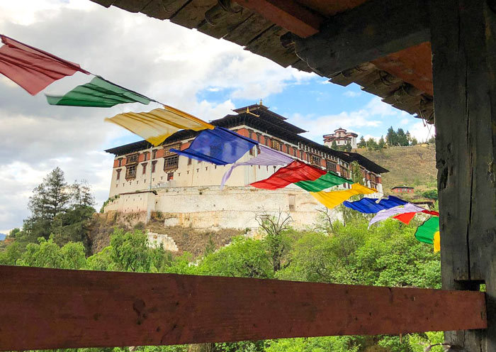 View Paro Dzong from the Bridge View Paro Dzong from the Bridge