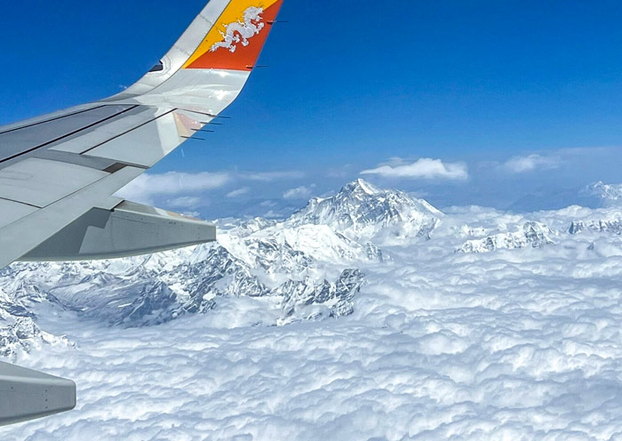 View the Himalayas on Flight to Bhutan