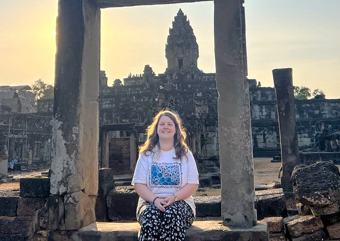 Our Guests in Front of the Iconic Angkor Wat