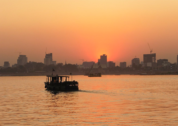 Sunset Cruise along  Mekong and Tonle Sap rivers.
