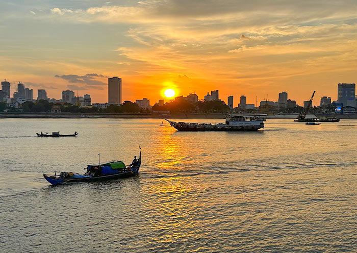 Sunset Cruise along Mekong and Tonle Sap rivers.