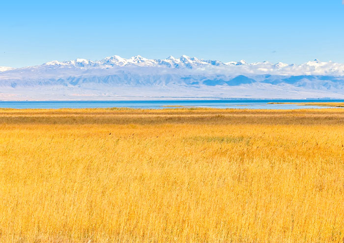 Issyk-Kul Lake in Golden Autumn
