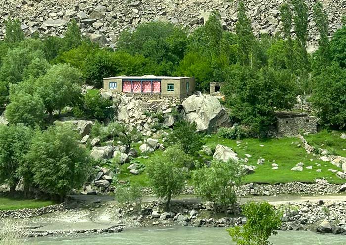 Afghan houses on the opposite side of the Pamir Highway
