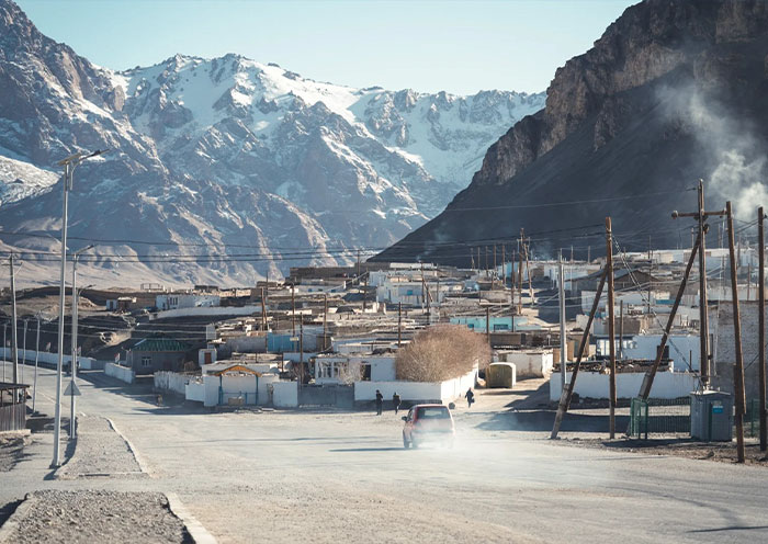 Murghab Town alongside the Pamir Highway