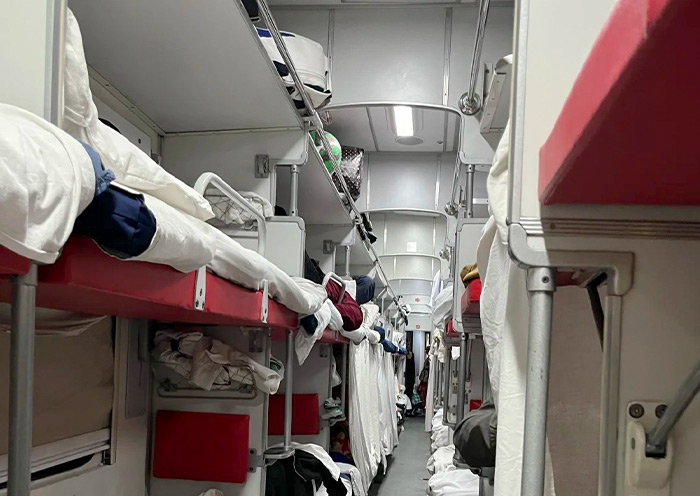 Uzbekistan Overnight Train Sleeper Cabin
