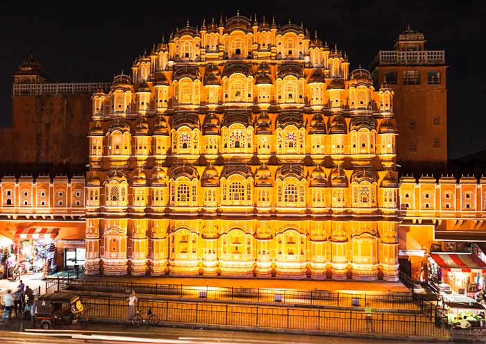 The Night View of Hawa Mahal (Palace of Winds)