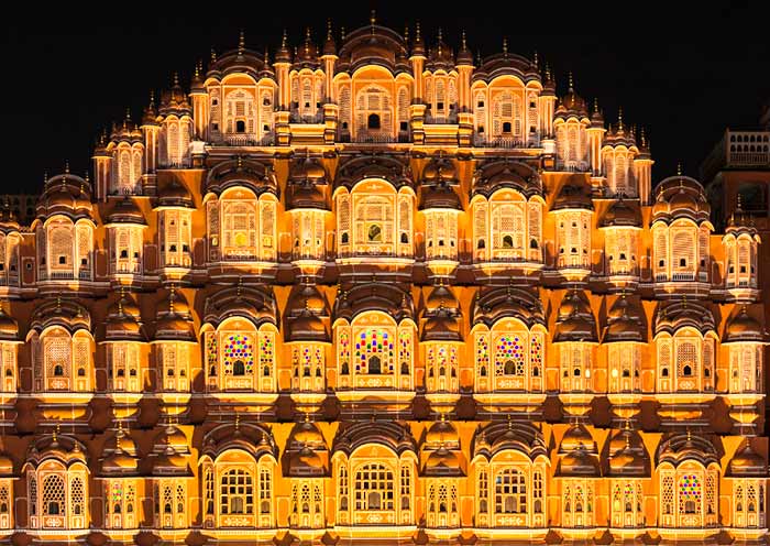 The Night View of Hawa Mahal (Palace of Winds)