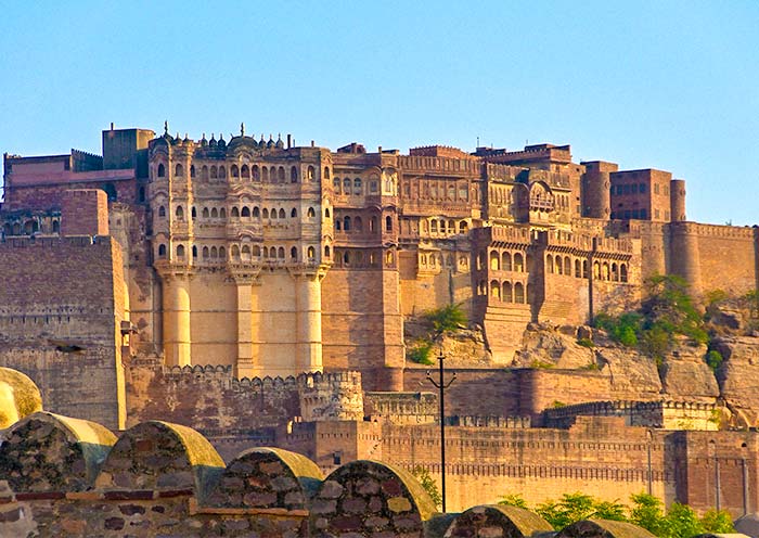Mehrangarh Fort, perched on a 125-meter high hill Mehrangarh Fort, perched on a 125-meter high hill