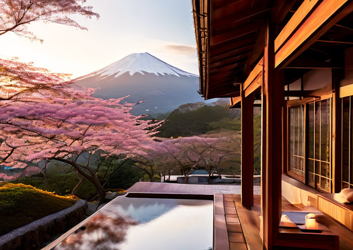 Moun Fuji Onsen AI Art