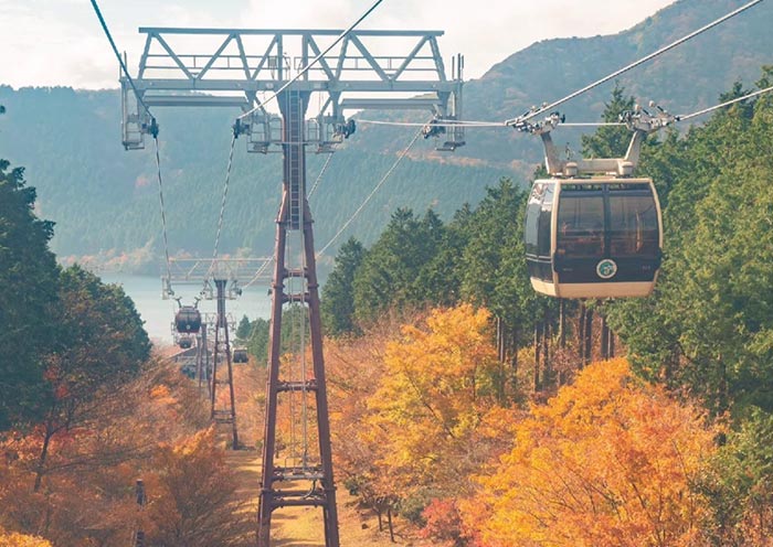 Take cable cars to enjoy the autumn of Hakone