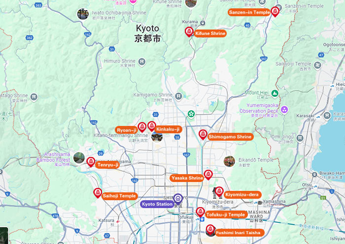 Japanese Temples & Shrines Map