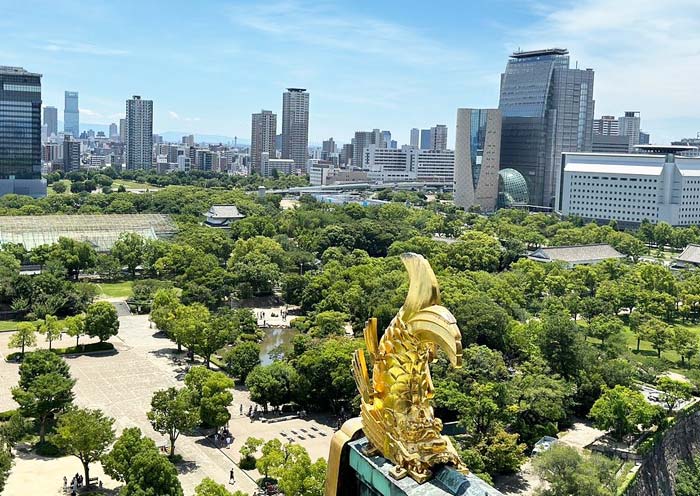 Osaka Castle Overlooking the Park from Osaka Castle Tower