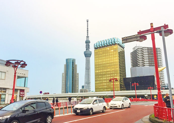 Tokyo Skytree view by road
