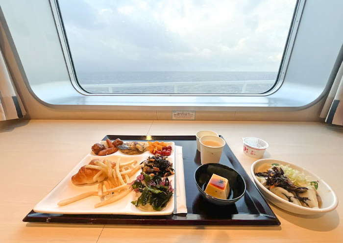Buffet Food on Tokyo to Hokkaido Ferry