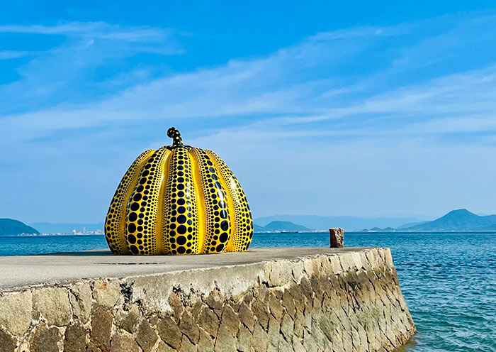 Yayoi Kusama's Yellow Pumpkin, Naoshima