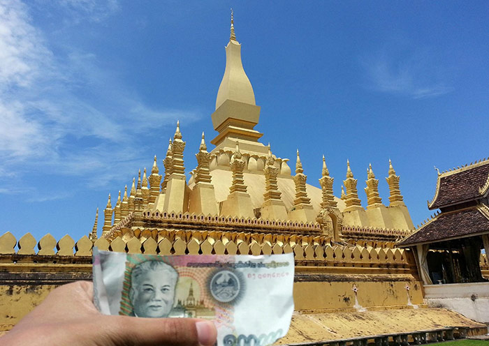 Golden Stupa on Laos Money