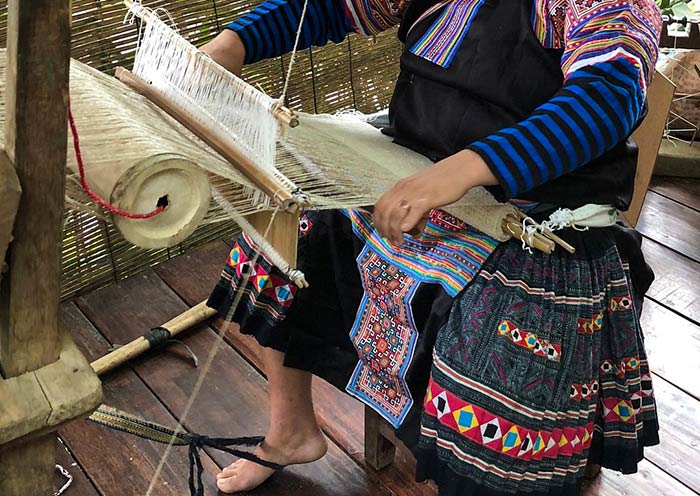 Traditional weaving in Laos