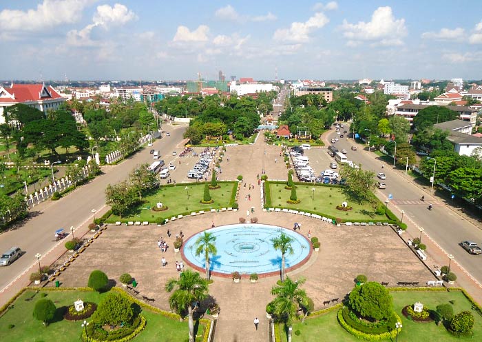 View the city from Victory Gate, Vientiane