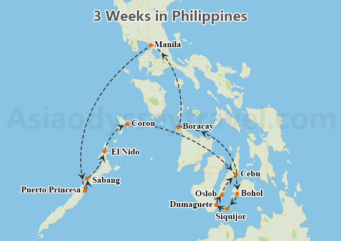 Philippines Itinerary Map