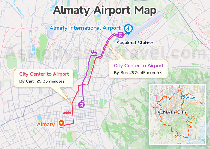 Almaty Airport Map