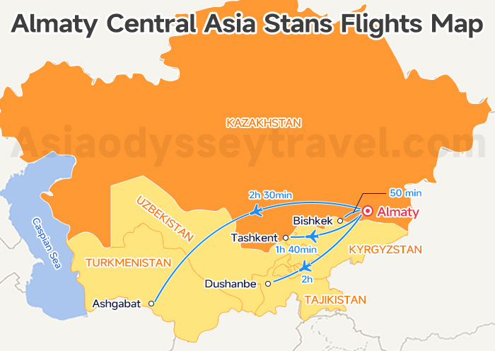 Almaty Central Asia Map