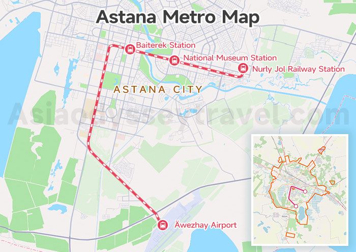 Astana Metro (LRT) Map