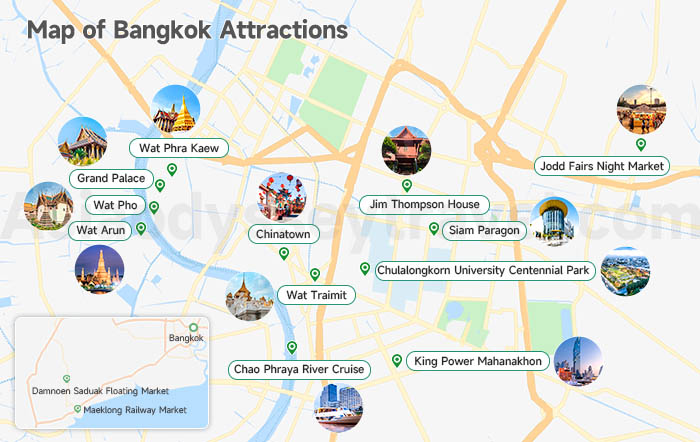 Map of Bangkok Attractions