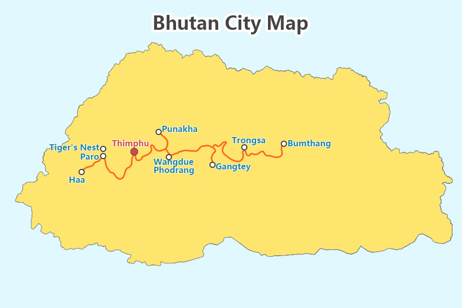 Bhutan Map