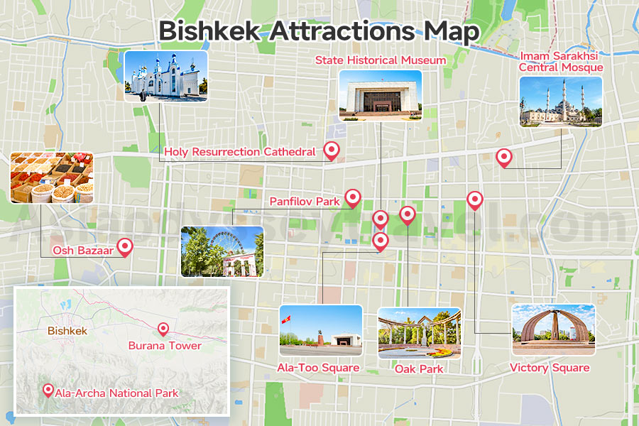  Bishkek Attractions Map 