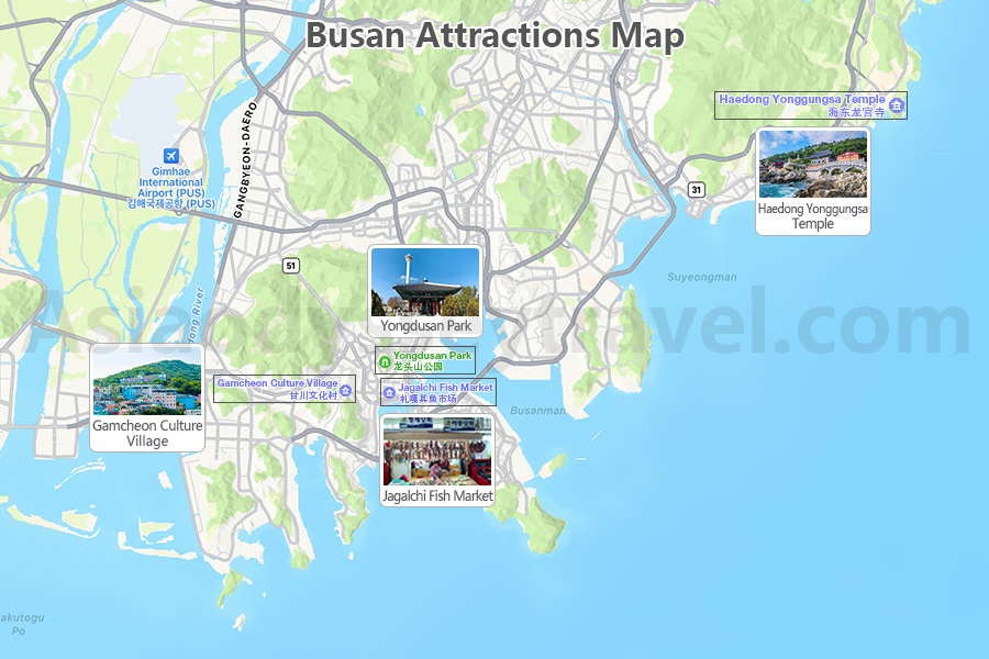 Busan Attractions Map