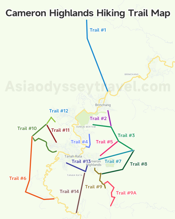  Cameron Highlands Trail Map 