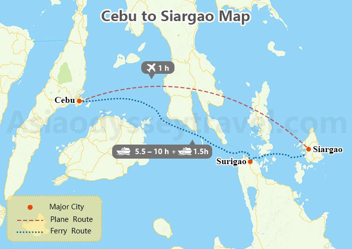 Cebu to Siargao Map