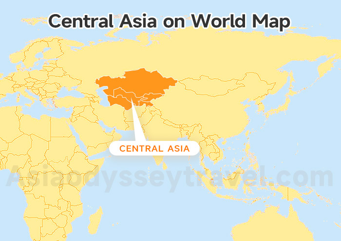  Central Asia on World Map 