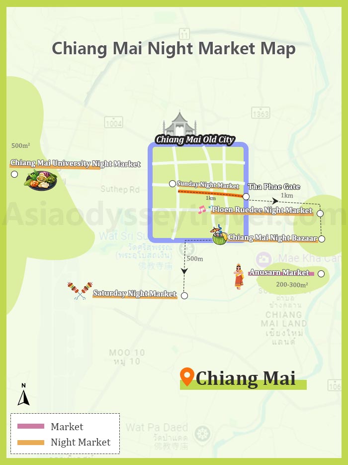 Chiang Mai Night Market Map