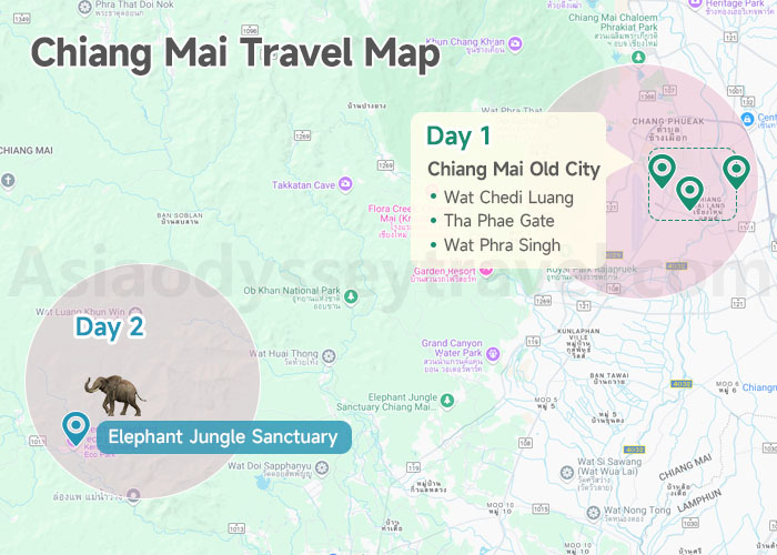 Chiang Mai Travel Map