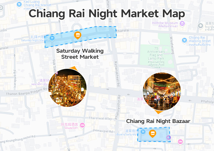 Chiang Rai Night Market Map