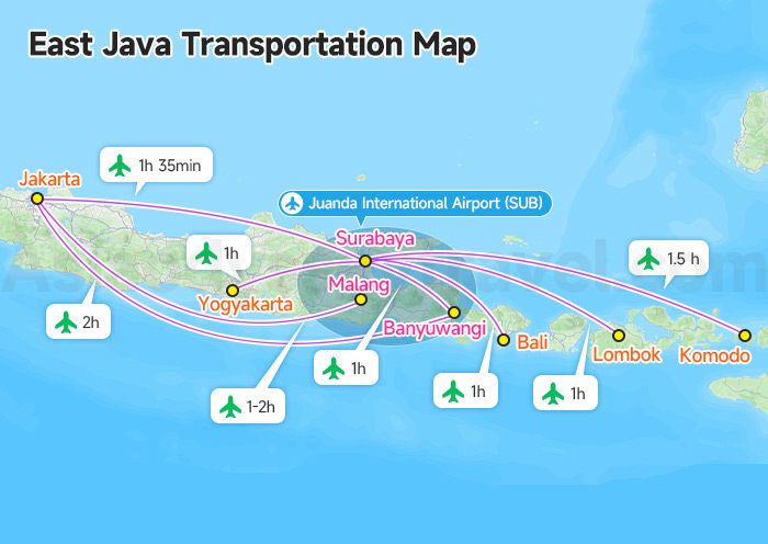East Java Transportation Map