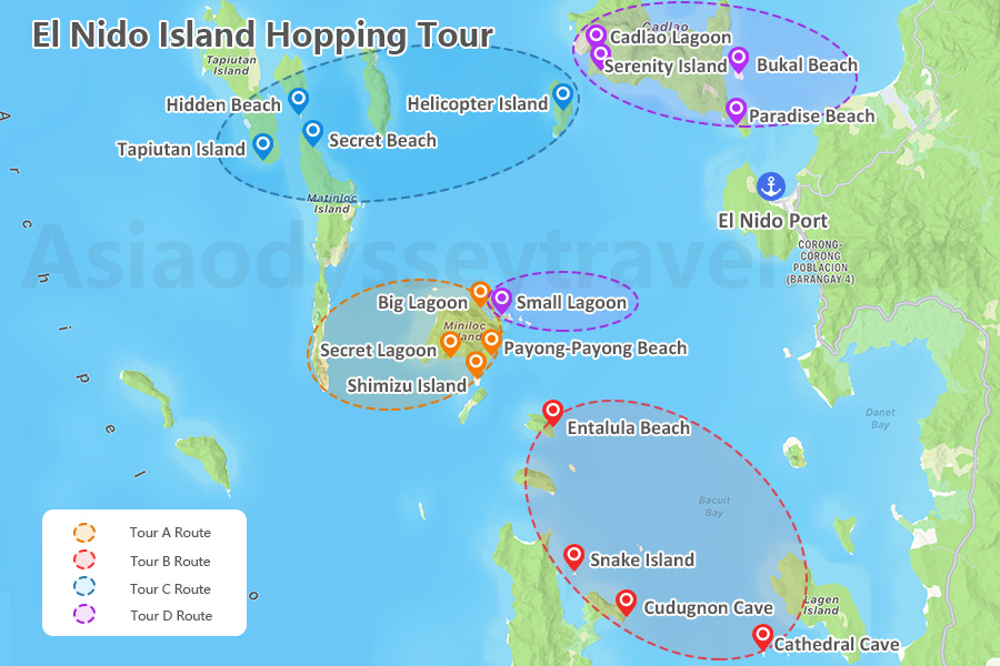 El Nido Tour Map