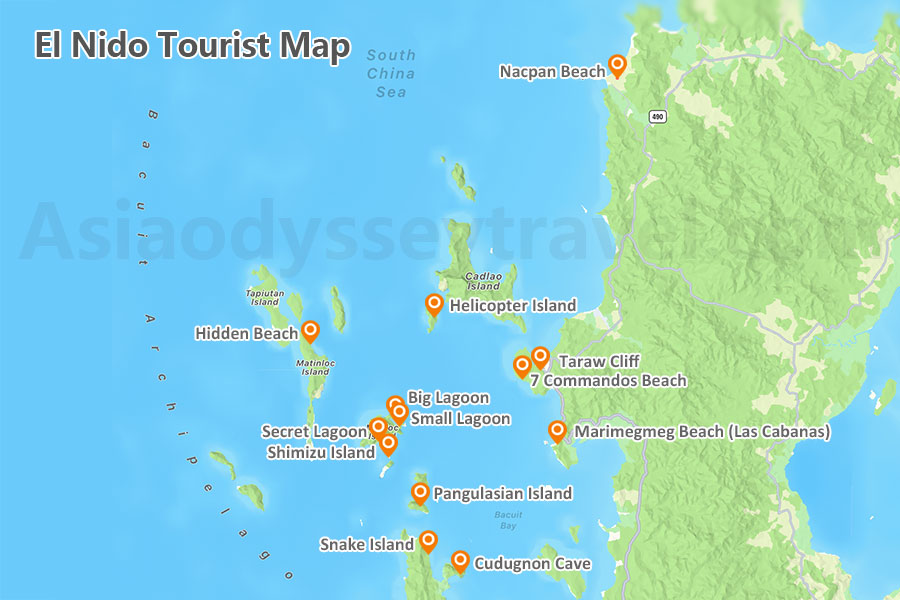 El Nido Tourist Map