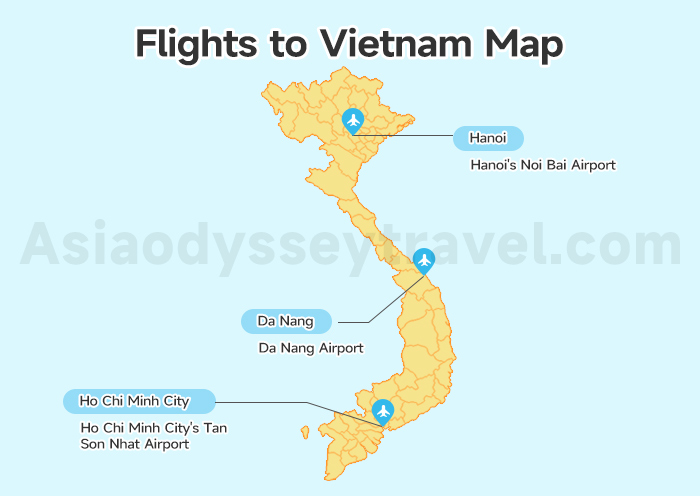 International Flights to Vietnam Map