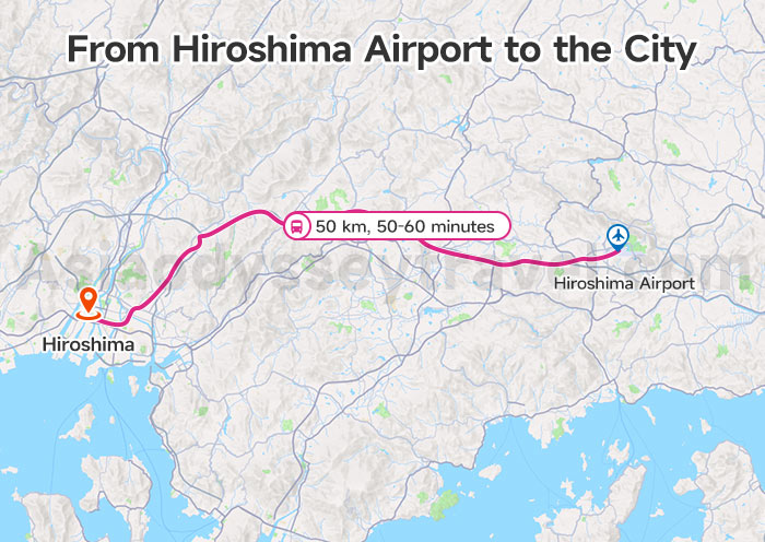 Hiroshima Airport to the City Map