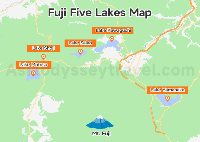 Fuji Five Lakes Map